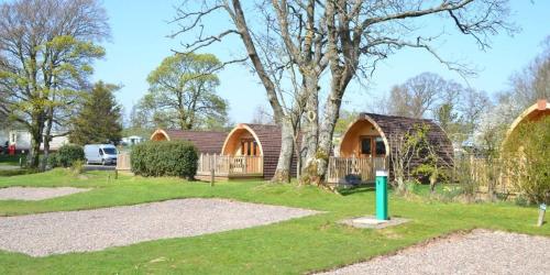 a house with a tree in the yard at Campsie Glen Holiday Park in Glasgow