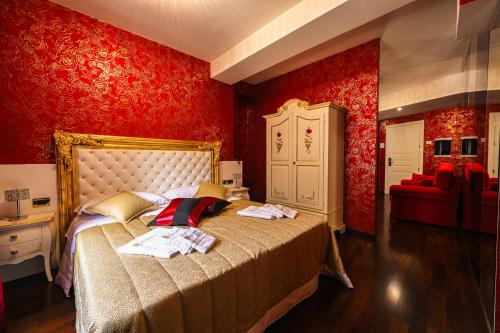 En eller flere senge i et værelse på Hotel Mastrodattia