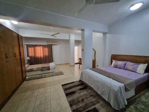 a bedroom with a large bed in a room at Abo Hisham Nile Flat in Luxor