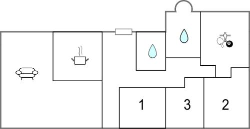 a block diagram of a bathroom with water at Amazing Home In Ulfborg With Kitchen in Ulfborg