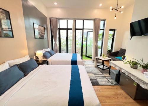 Nguyễn Villa Royaleにあるベッド