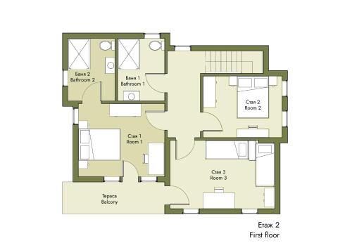 a floor plan of a house at Eco Lodge St Ignatius Еко лодж Игнажден in Debelets