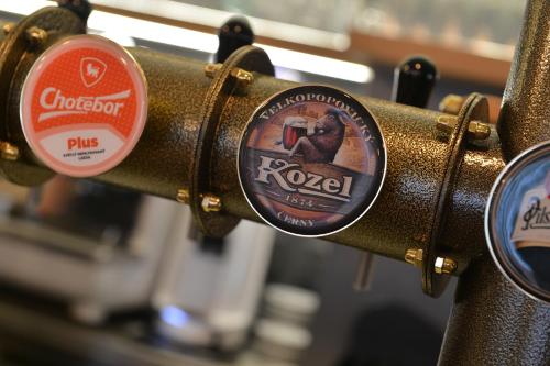 a couple of stickers on the side of a camera at Hotel Esprit in Prague