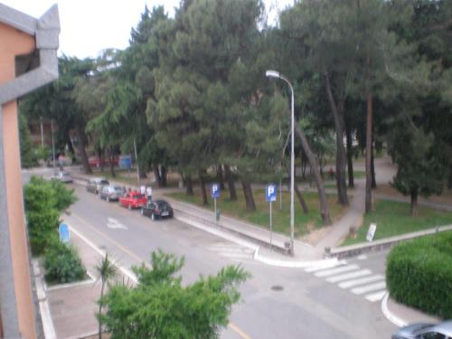 a view of a street with cars parked on the road at Jana apartments 2 in Tivat