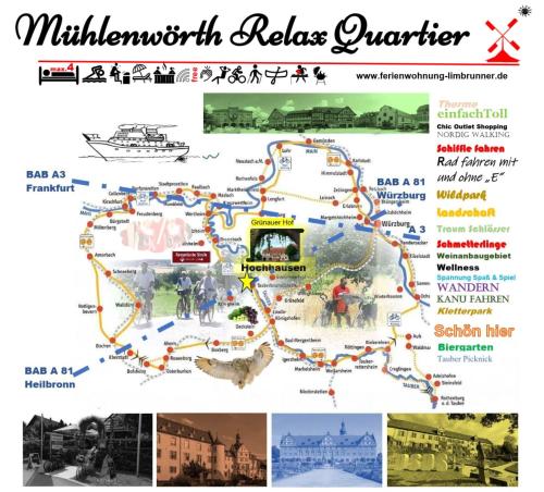 a map of the millenium relais quarter at Mühlenwörth Relax Quartier in Tauberbischofsheim
