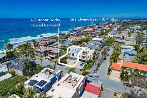 an aerial view of a city with the ocean at Ocean Oasis in Encinitas