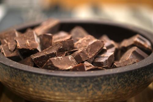 a close up of a bowl of chocolate at Hotel Touring in Ferrara