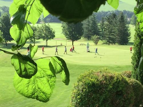 a group of people playing golf on a golf course at Casa rural de lujo en Alt Urgell, Pirineos. in Aravell