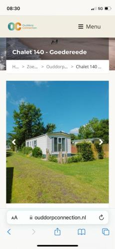 Captura de pantalla de una página web de una casa en Goederee 140 no companies recreational use only, en Goedereede