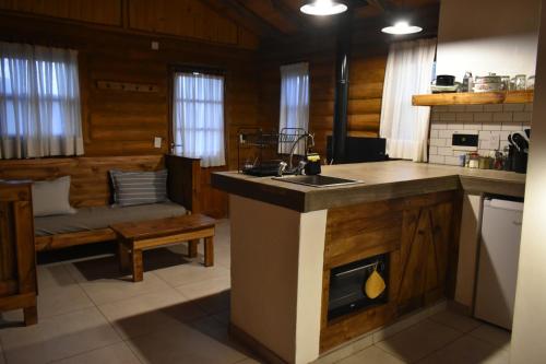 Dapur atau dapur kecil di Finca La Vilina - Cabaña 1