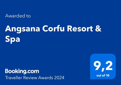 Sijil, anugerah, tanda atau dokumen lain yang dipamerkan di Angsana Corfu Resort & Spa
