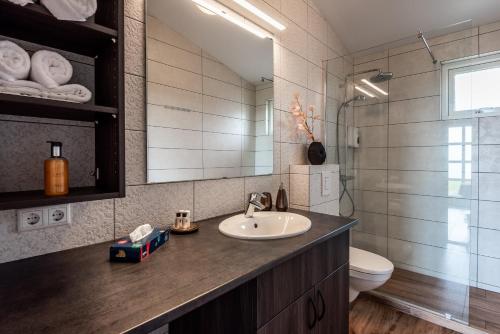 a bathroom with a sink and a toilet at Boutique Hotel Anna by EJ Hotels in Holt