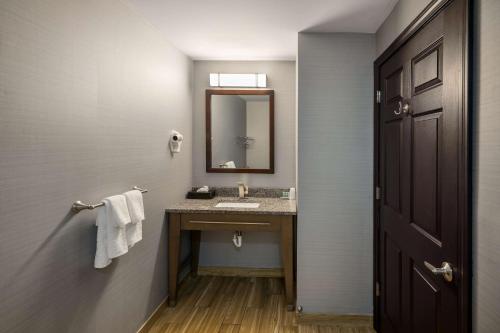 a bathroom with a sink and a mirror at Best Western - Freeport Inn in Freeport