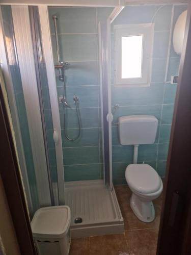 un piccolo bagno con servizi igienici e doccia di Alexandra B&B a Poggio Imperiale