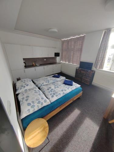 Llit o llits en una habitació de Skořepka15 apartment Brno-střed