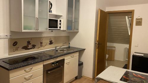 Dapur atau dapur kecil di Appartment nahe Galopprennbahn