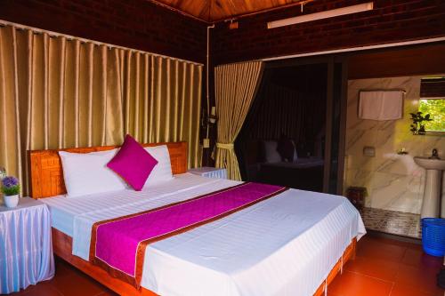 Katil atau katil-katil dalam bilik di Tam Coc Cat Luong Homestay