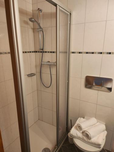 Koupelna v ubytování Pension Wötzinghof