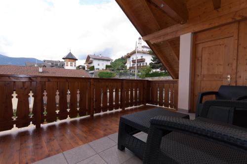 a balcony with a view of a mountain at Haus Sabine in Laion