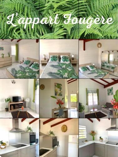 a collage of photos of a apartment house at Tigili l'Appart Lagon in Capesterre-Belle-Eau