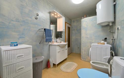 a bathroom with a sink and a toilet at Lovely Home In Vinogradi Ludbreski in Ludbreg