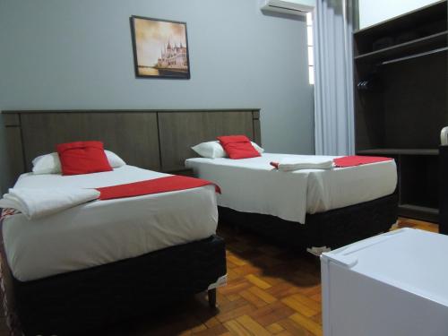 Cama o camas de una habitación en Hotel Gontijo Belo Horizonte - Próximo a Rodoviária e Praça Sete
