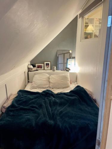 a large bed in a room with at Studio parisien in Paris