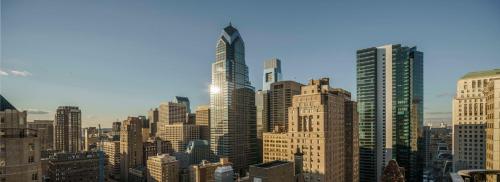 Otelden çekilmiş Philadelphia şehrinin genel bir manzarası veya şehir manzarası