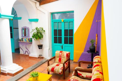 Χώρος καθιστικού στο Casa Blanca Hostel