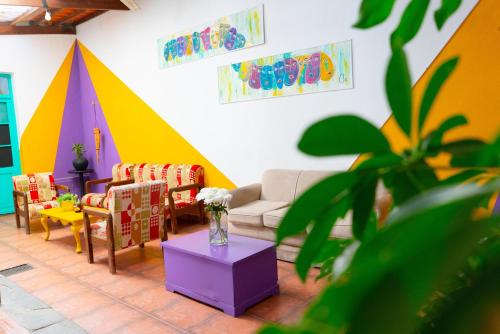 Χώρος καθιστικού στο Casa Blanca Hostel