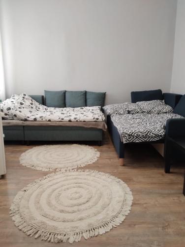 a living room with a couch and a rug at Apartament - Mieszkanie Samodzielne in Inowrocław