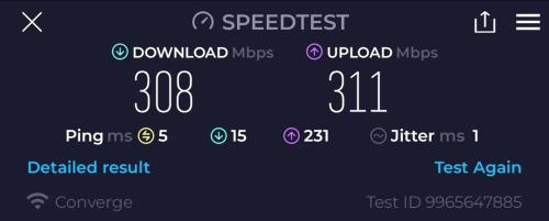 a screen showing the number of speeds and upload variables at THE FIKA ROOM near MNL Airport - Scandi Studio Unit with Fast Wi-Fi & Netflix - Read Full Property Desc before booking in Manila