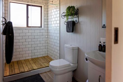 łazienka z toaletą i umywalką w obiekcie Drecaso w mieście Bonnievale