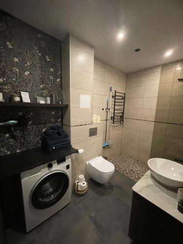 Kylpyhuone majoituspaikassa Värskelt renoveeritud hubane korter Tartus