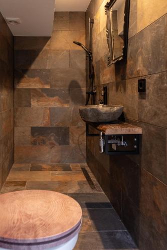 a bathroom with a sink and a toilet at Dream apartments in Hoogwoud