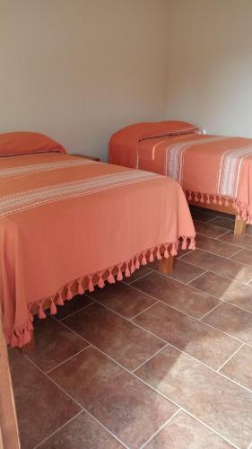 Postel nebo postele na pokoji v ubytování Hotel Hacienda Huasteca