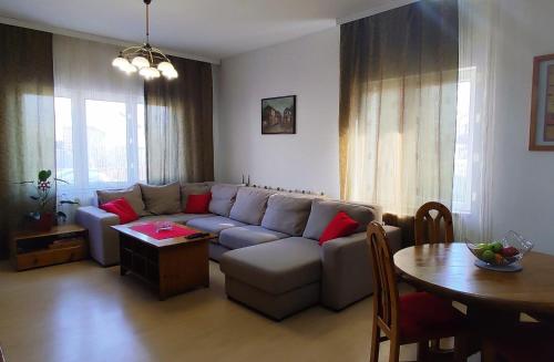 a living room with a couch and a table at Apartman 77 in Požarevac