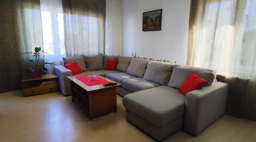a living room with a couch and a table at Apartman 77 in Požarevac