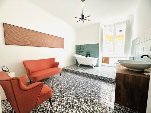 A seating area at Casa Biondi