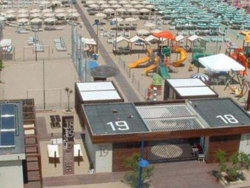 a view of a water park with a playground at Hotel Mirò in Cattolica