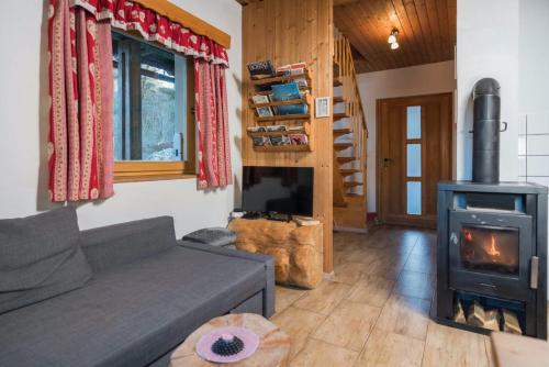 Posezení v ubytování Hike & Bike Chalet