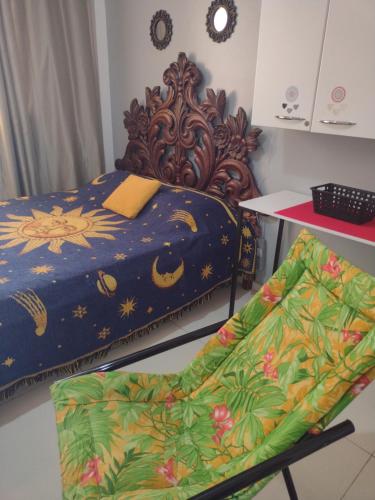 Katil atau katil-katil dalam bilik di Loft Sossêgo centro/Guarapari