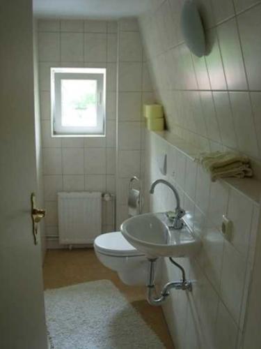 bagno con lavandino e servizi igienici di Waldesruh Lange GM 69501 a Graal