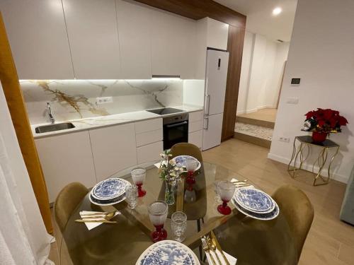 Dapur atau dapur kecil di Luxury Apartamento