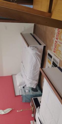 a pile of boxes sitting on top of a desk at Newly refurbished flat,Marble floors.Central Cairo in Cairo