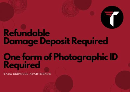 a red background with the textgraduate damage deposit required at Spacious 4 Bedroom By Tara Stays Short Lets & Serviced Accommodation Aldershot With Free WiFi & Garden in Aldershot