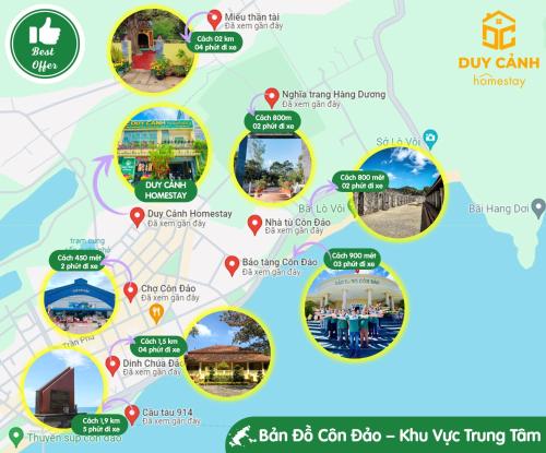 a map of dublin city sights and attractions at Duy Cảnh Homestay in Con Dao