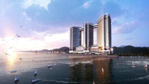 a rendering of a building on the beach with birds at Cassia Sokcho in Sokcho