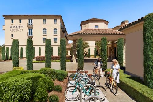 a group of bikes parked in front of a building at Hyatt Regency Sonoma Wine Country in Santa Rosa