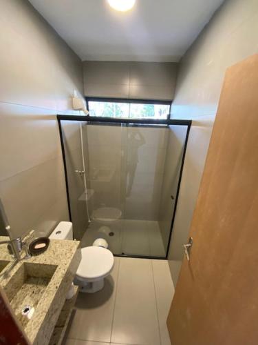 Koupelna v ubytování Villa Querência na Represa Avaré
